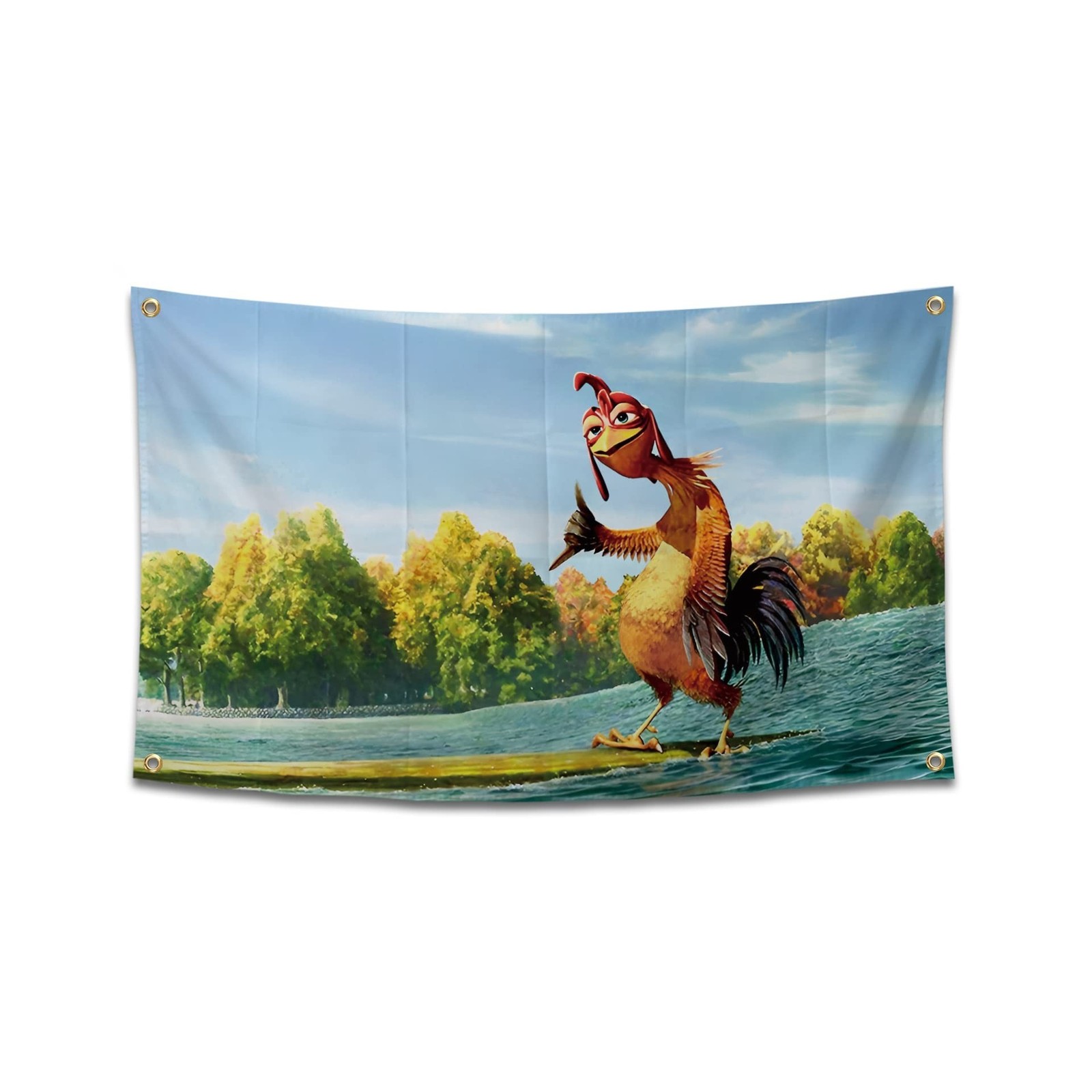 Chicken Flag Funny Poster Durable Man Cave Wall Flag with 4 Brass Grommets 3x…