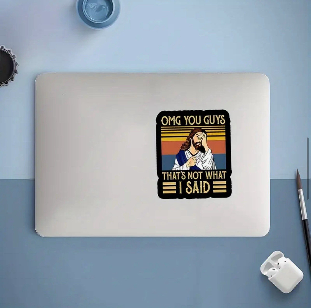 2 PACK Jesus “OMG You Guys That's Not What I Said" Retro 2” Vinyl Sticker SetLot