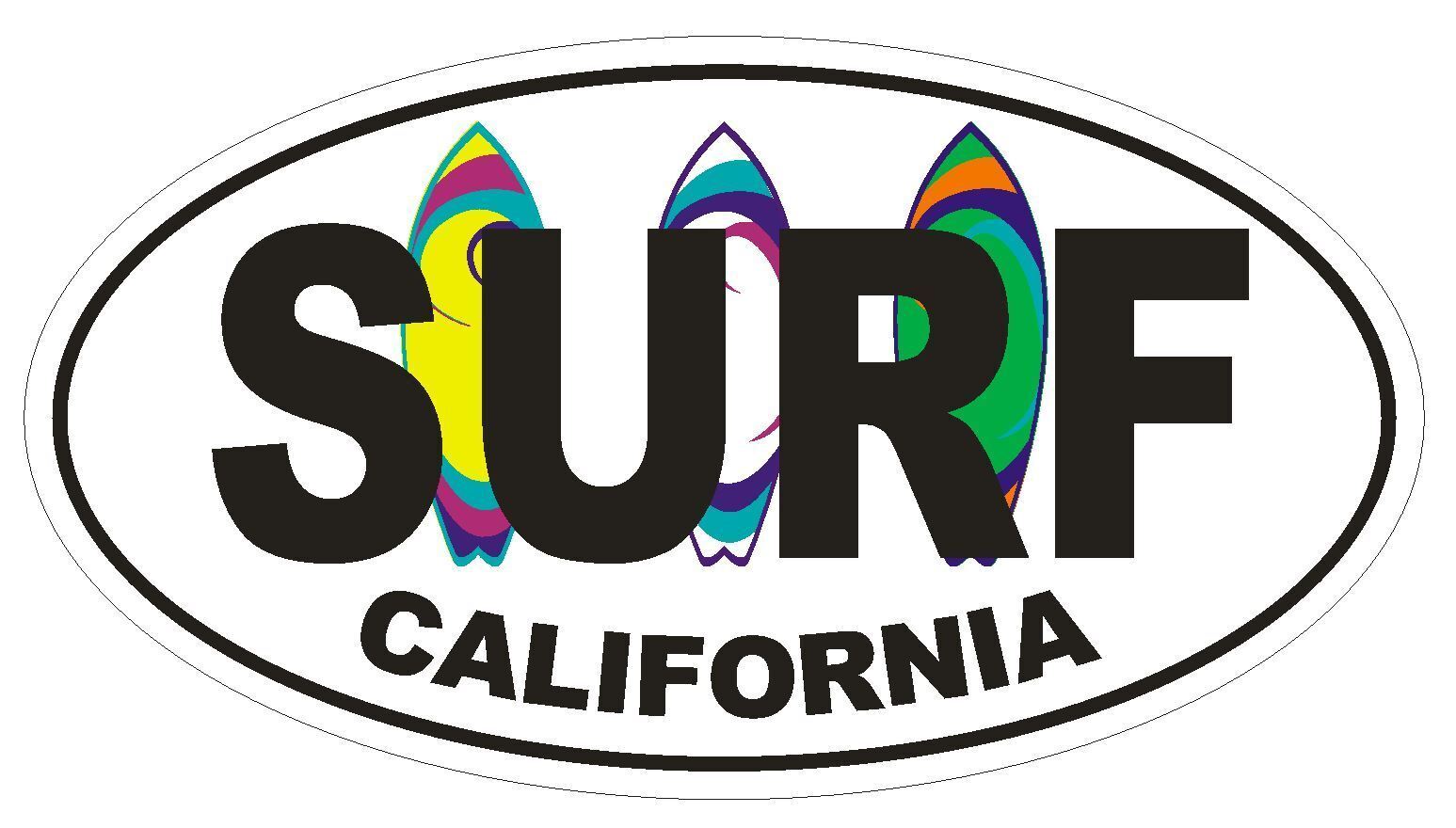 Surf California Ocean Beach Sticker Decal