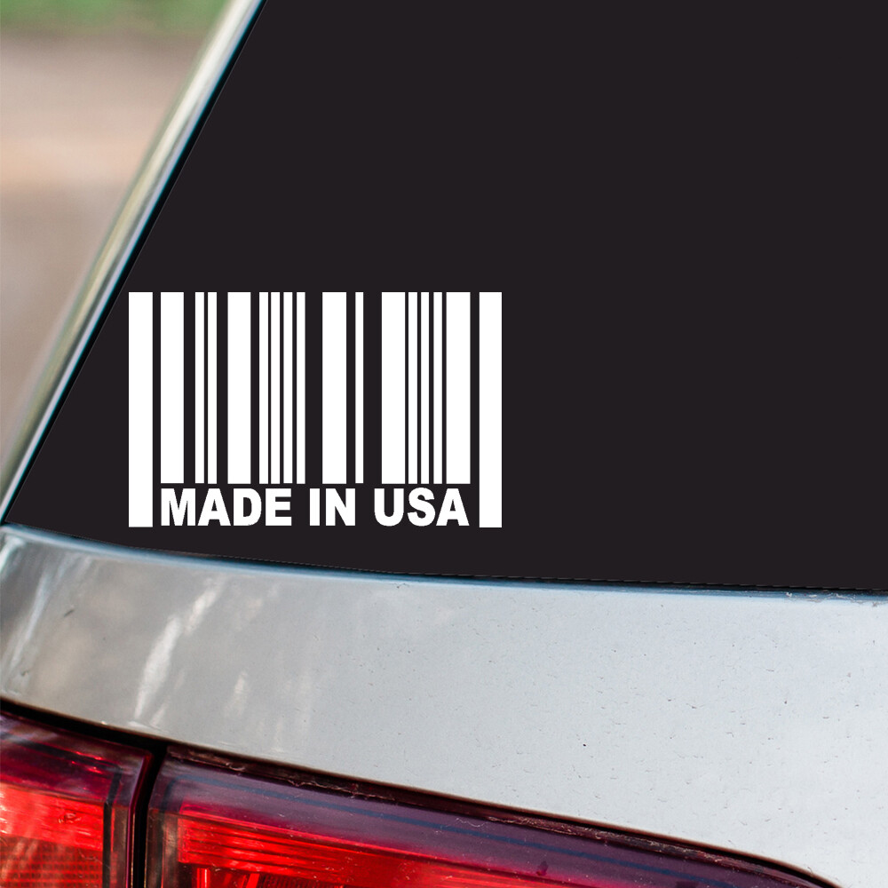 Made in USA Barcode Sticker US Made Sticker all chrome and regular vinyl colors