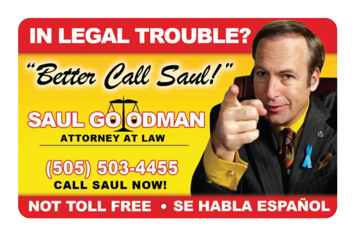 Better Call Saul TV Show Card Skin Decal Sticker 4 Pack Legal Drama Meme