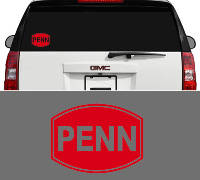 Penn Fishing Tackle Outdoor Sports Vinyl Decal Sticker Truck Window Cooler Red