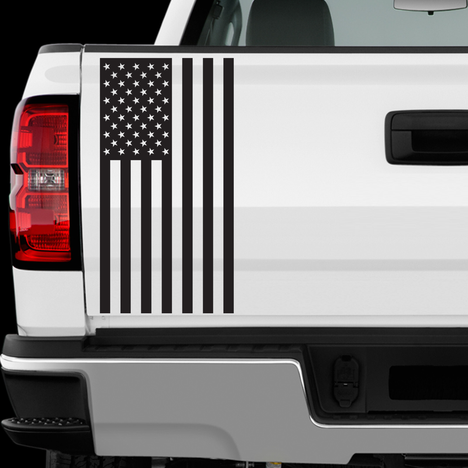 US American Flag sticker All size Regular & Chrome Mirror Vinyl Colors