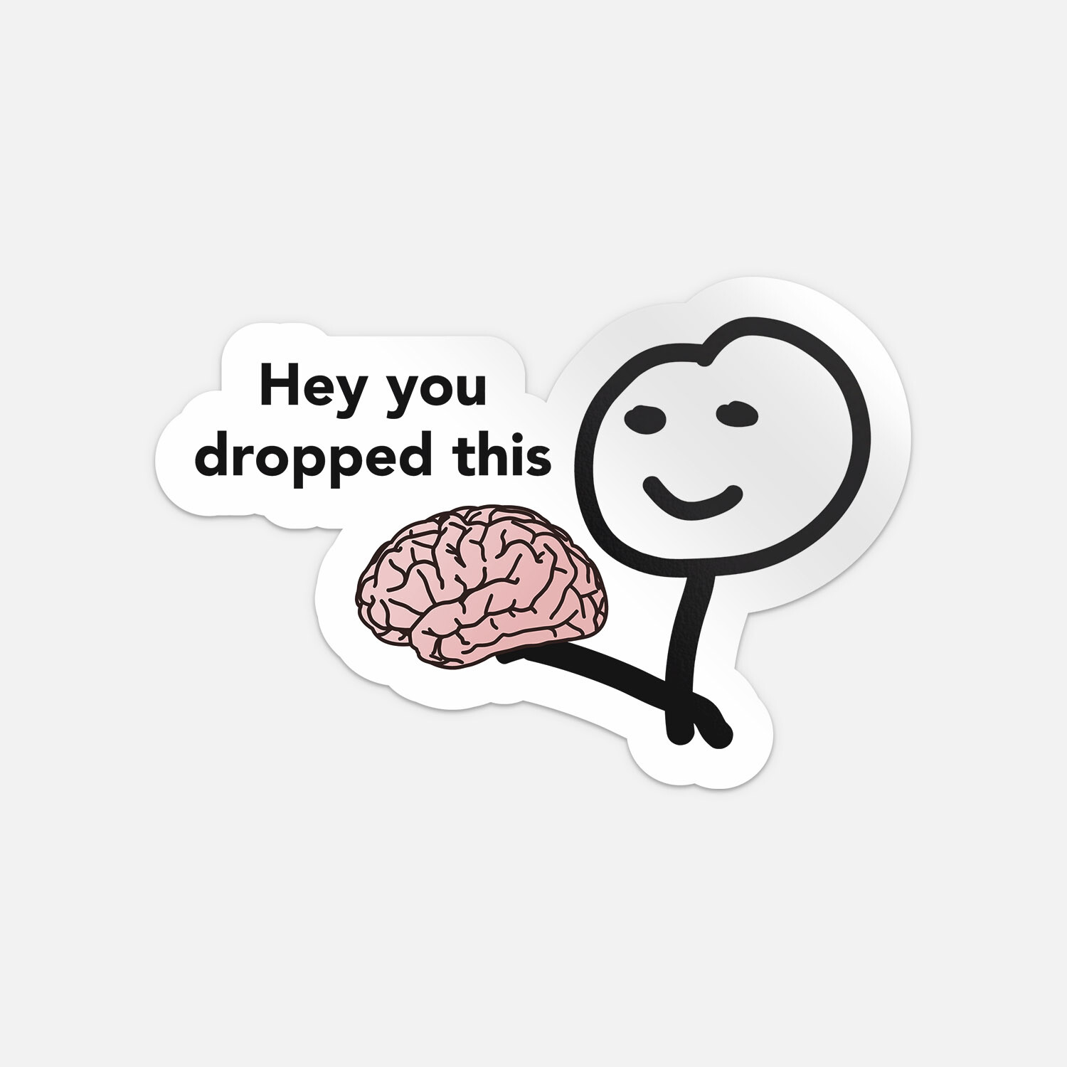 Hey You Dropped Brain Funny Meme Car Bumper Vinyl Sticker Decal