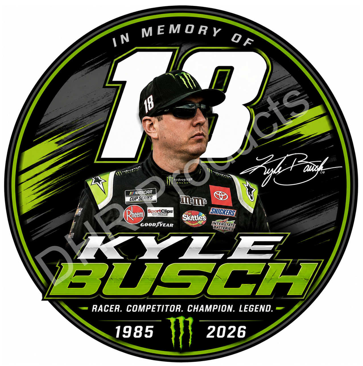 Kyle Busch Number 18 Tribute Commemorative Vinyl Sticker/Decal NASCAR
