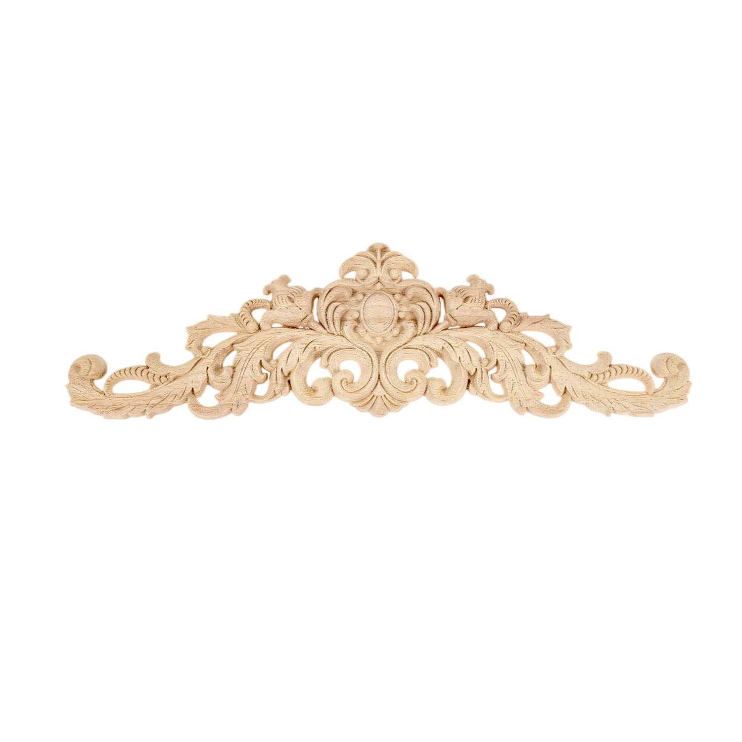 MUXSAM Long Wood Carved Appliques Onlays, 1-Pack 17.72 x 4.72 inches, 1-pack