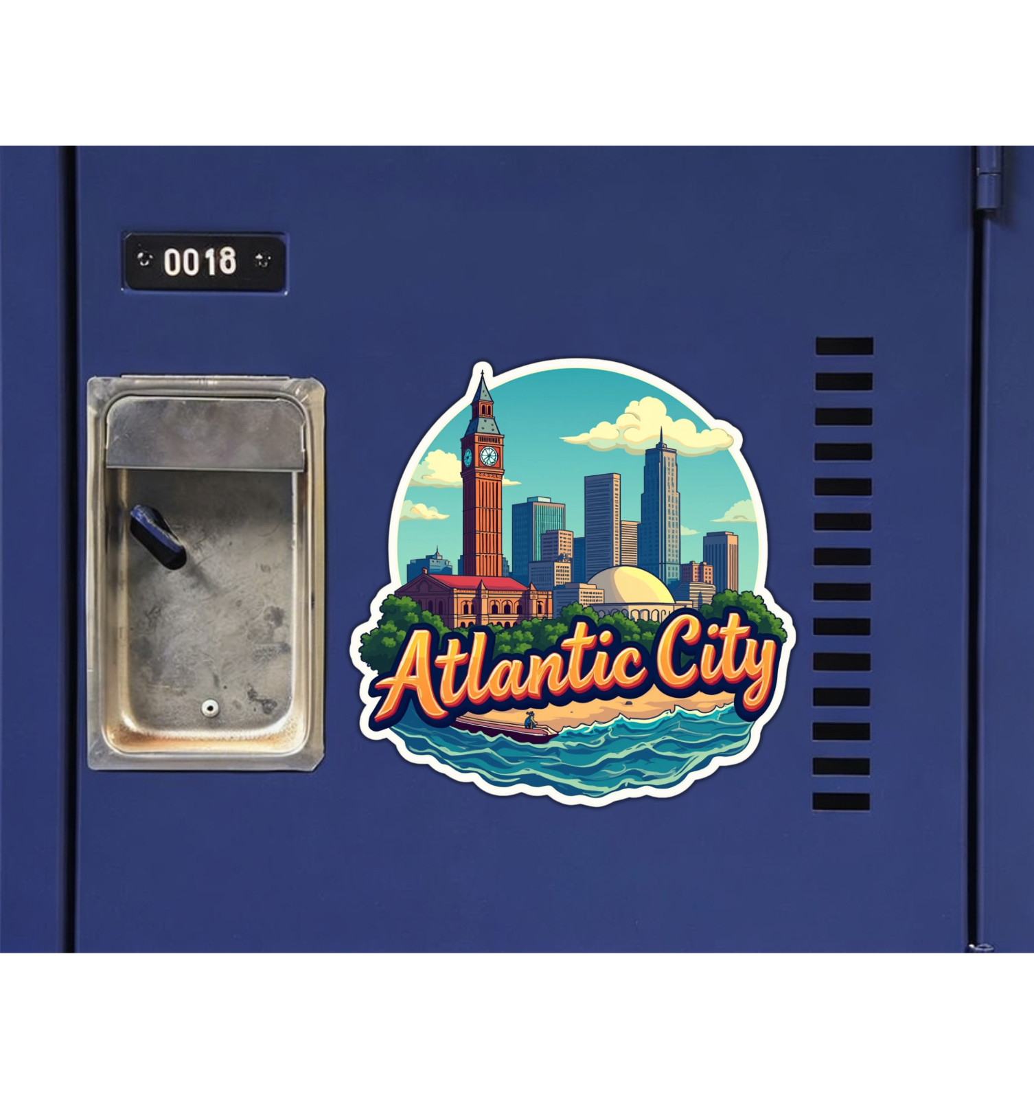 Atlantic City New Jersey Fridge Magnet or Laptop Sticker