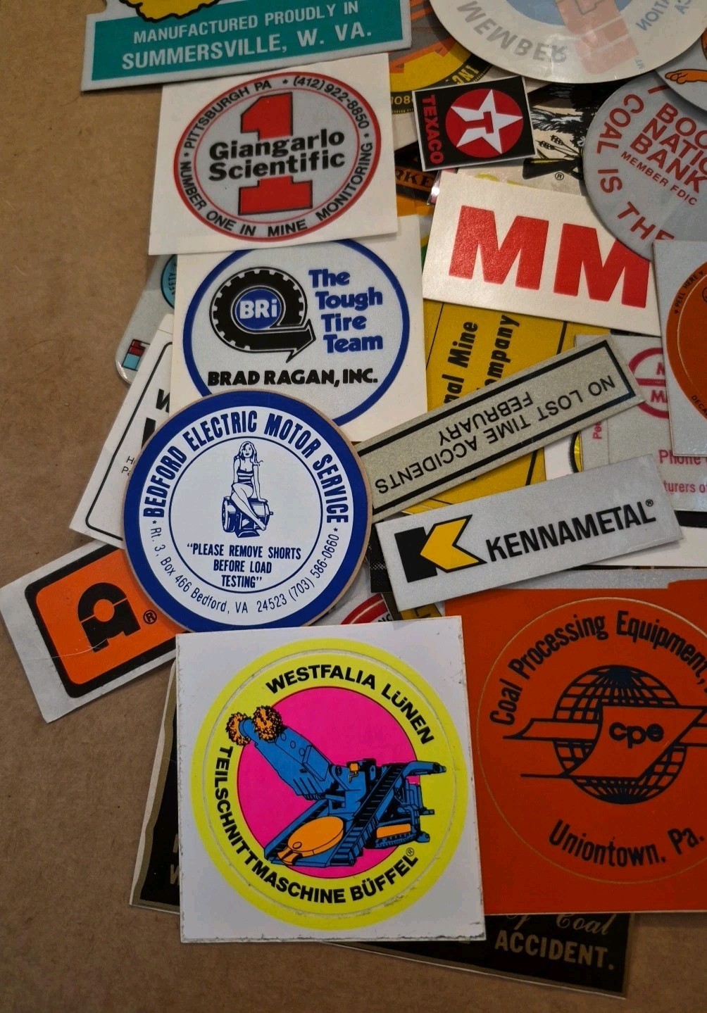Vintage 1970s-80s Hard Hat Helmet Sticker Lot Of Over 130