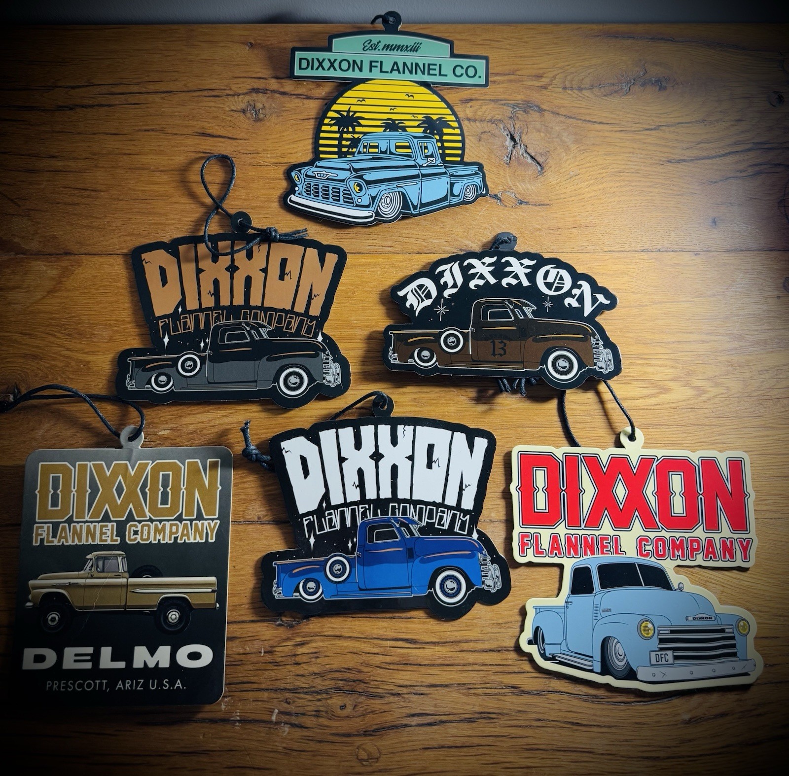Dixxon Flannel Company Vintage Truck Decal Set of 7 Multicolor for Car Wall Door