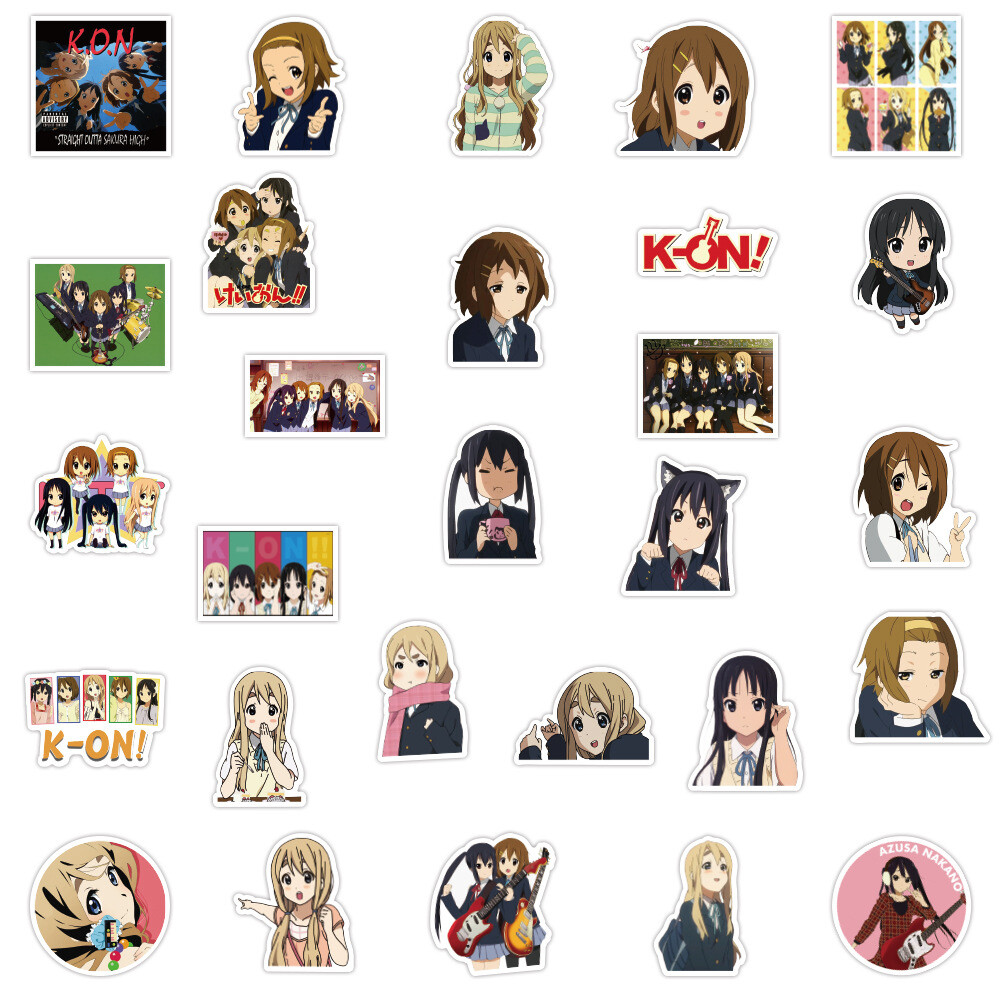 100Pcs K-ON! Anime Sticker for Kids Teens Girls Scrapbooking Water Bottles
