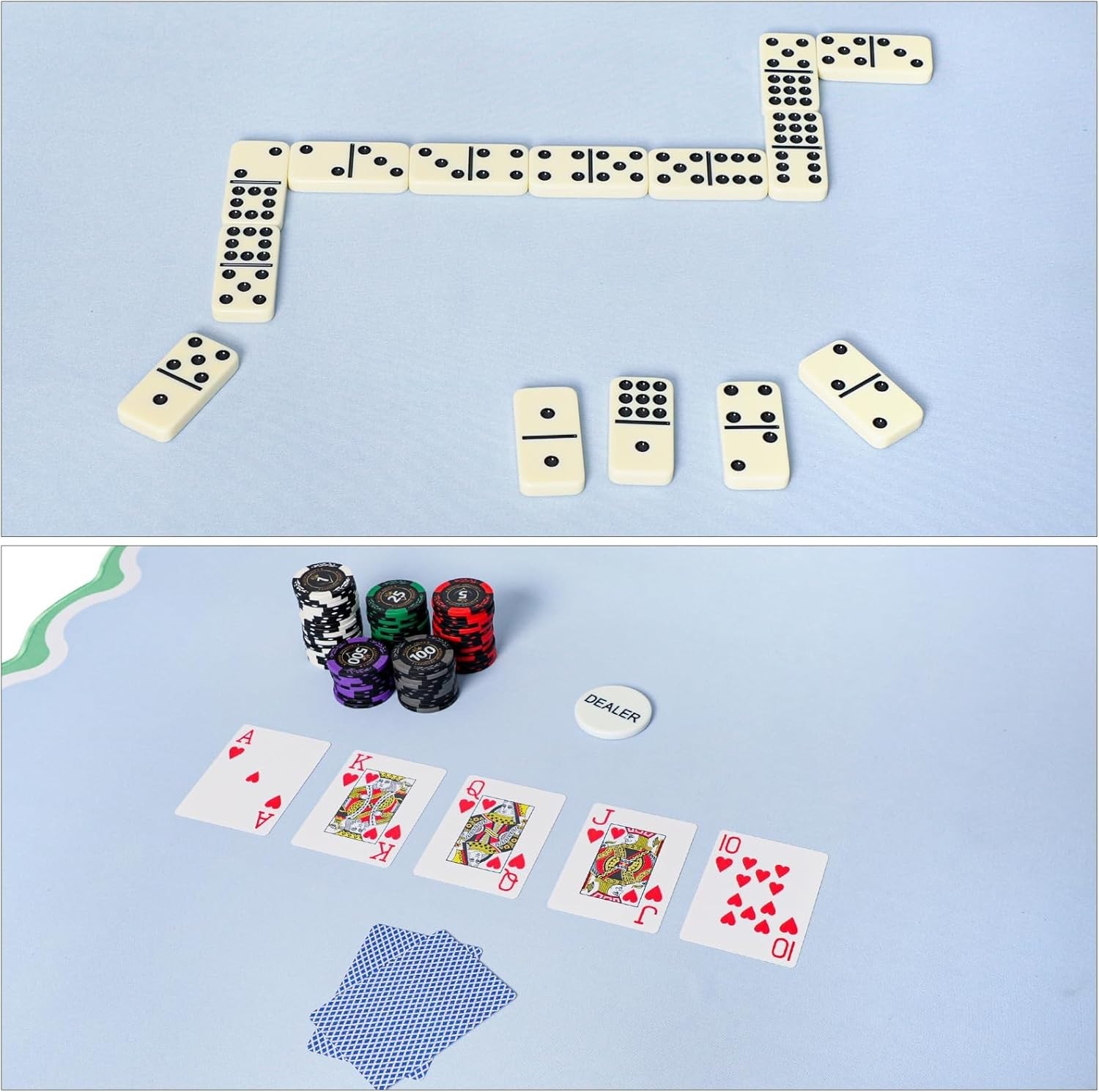 Blue Mahjong Mat (31.5” x 31.5”) with Black Carrying Bag, Anti-Slip, Noise-Re…