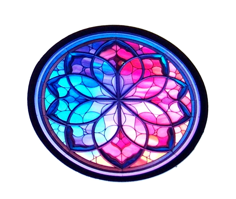 STAINED GLASS – Die Cut Sticker Decal Stained Glass Flower