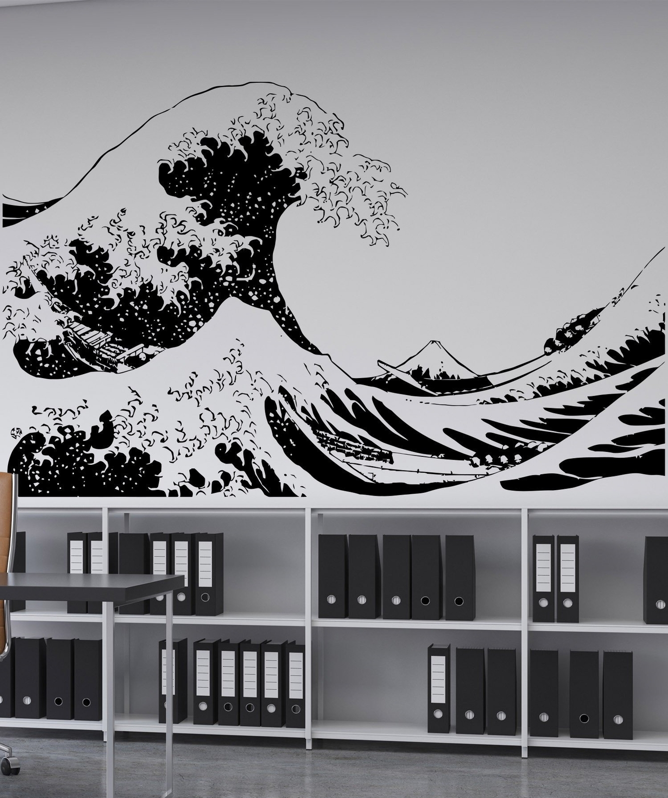Japanese The Great Wave Off Kanagawa by Hokusai Wall Decal. Stickerbrand #363