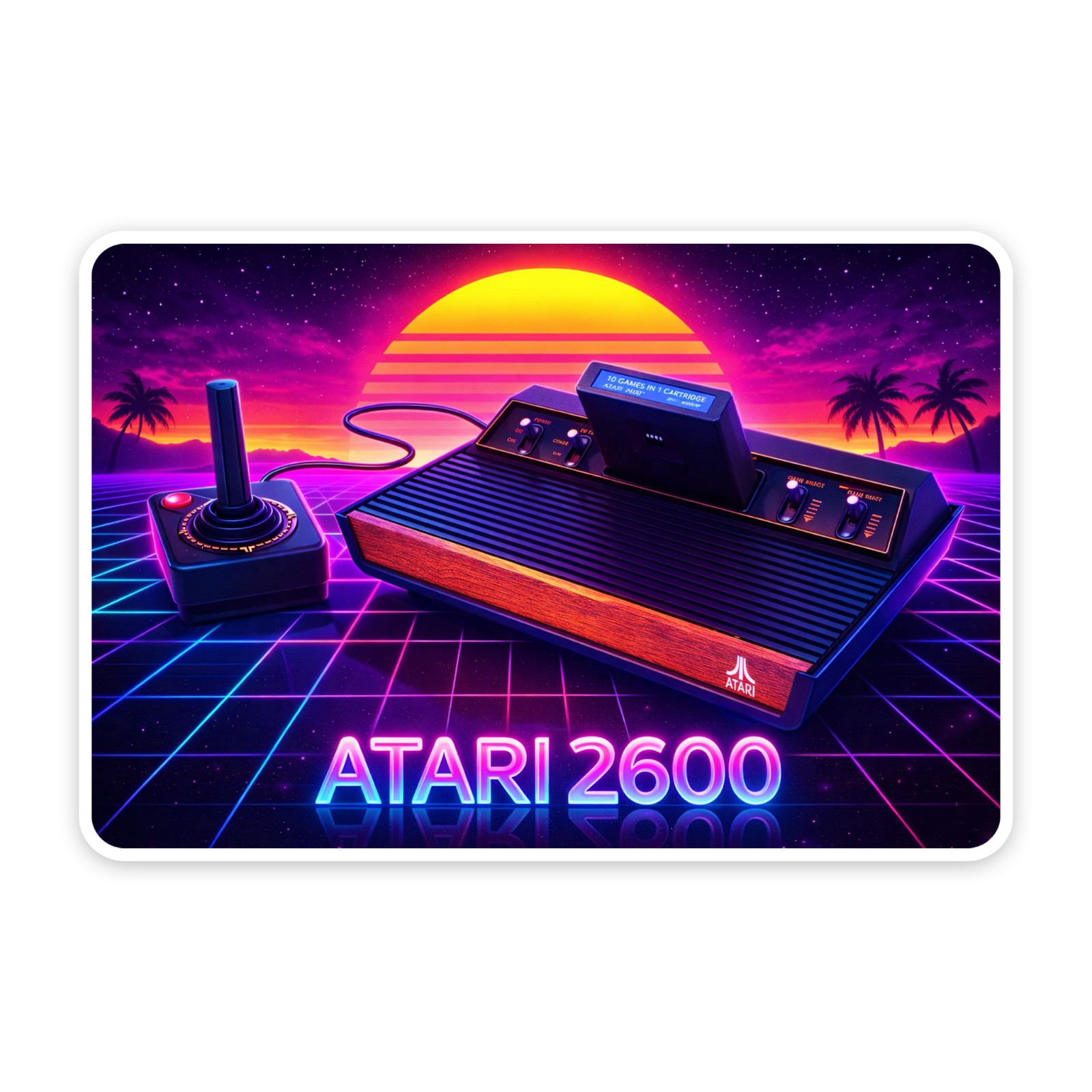 Retro Gaming Sticker 4 Inch Vinyl Decal Atari Game System
