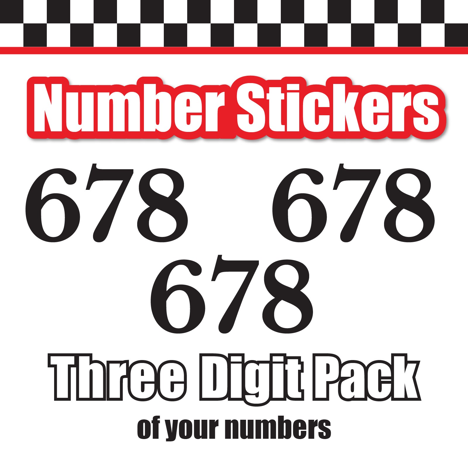 3x 3 Digit Custom Single Number Stickers Decal Locker Door Mailbox Libre