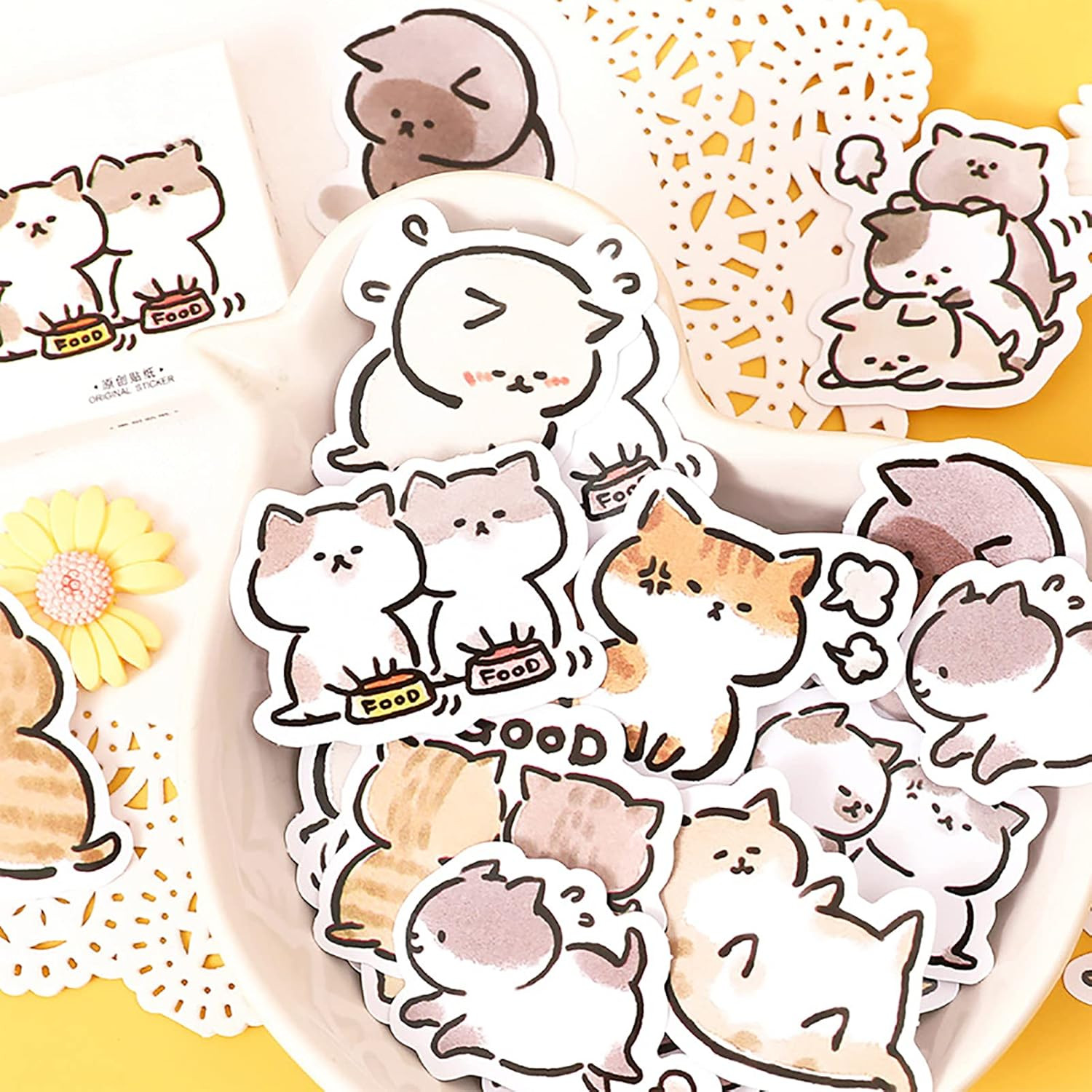 Small Size Laptop Stickers, 45Pcs Boxed DIY Cute Pets Animals Stickers for Lapt