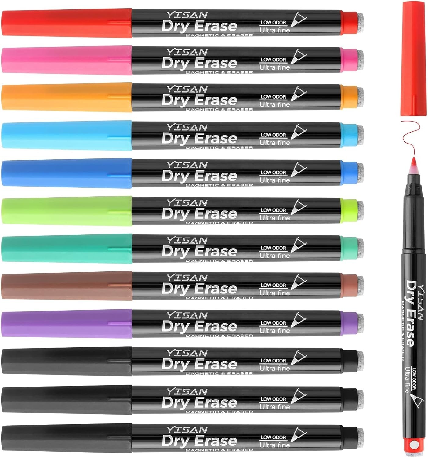 Dry Erase Markers Ultra Fine Tip,0.7mm Extra Fine Point, Magnetic Whiteboard …