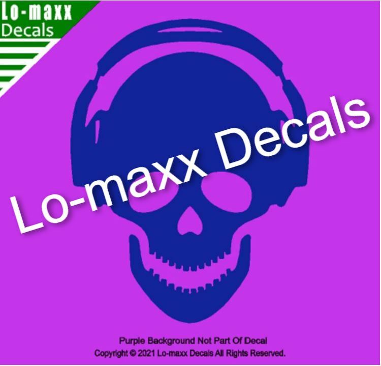 Skull And Headphones Rock And Roll Music Superior Quality Die Cut Vinyl Decal