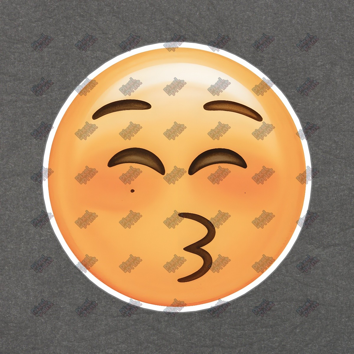 Cute Peach Emoji Sign Playful Kissing Face Decor for Home or Office #8378