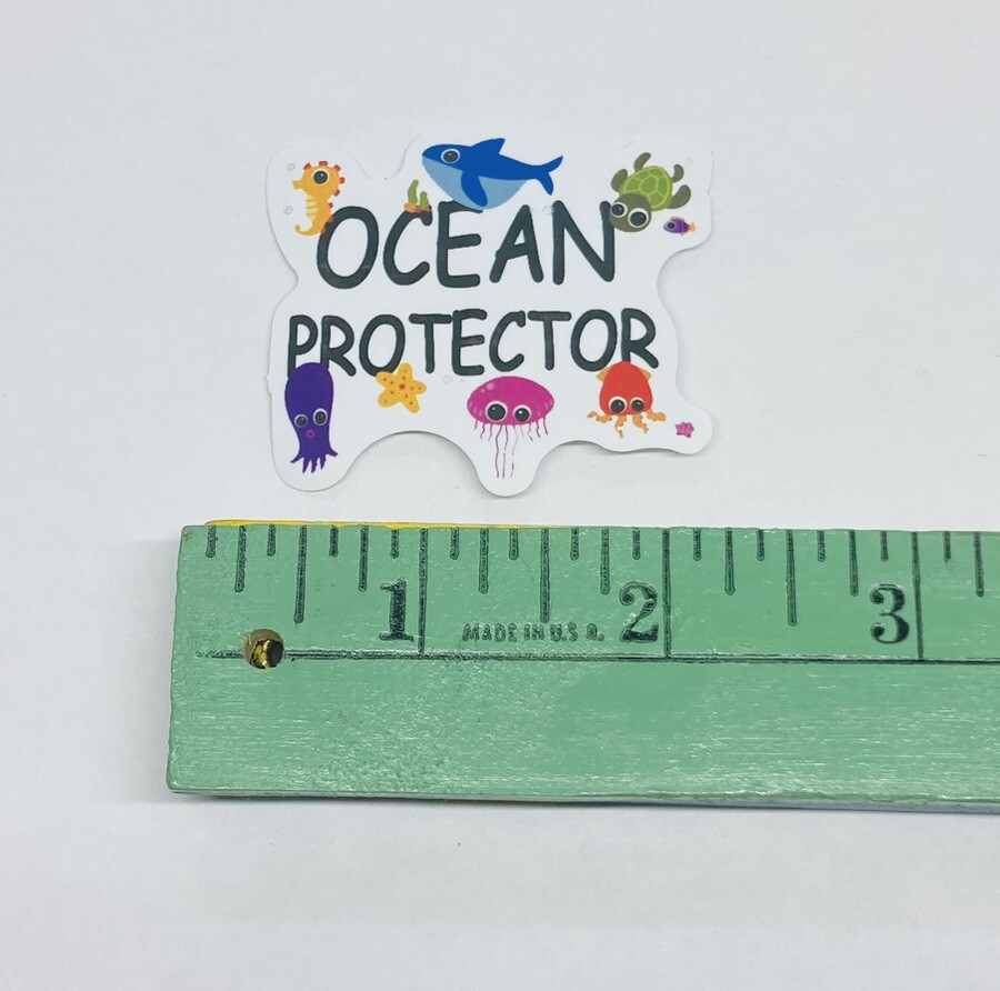 “Ocean Protector” Sticker Whale Turtle Decal Cute Funny Love Environment Art Tc6