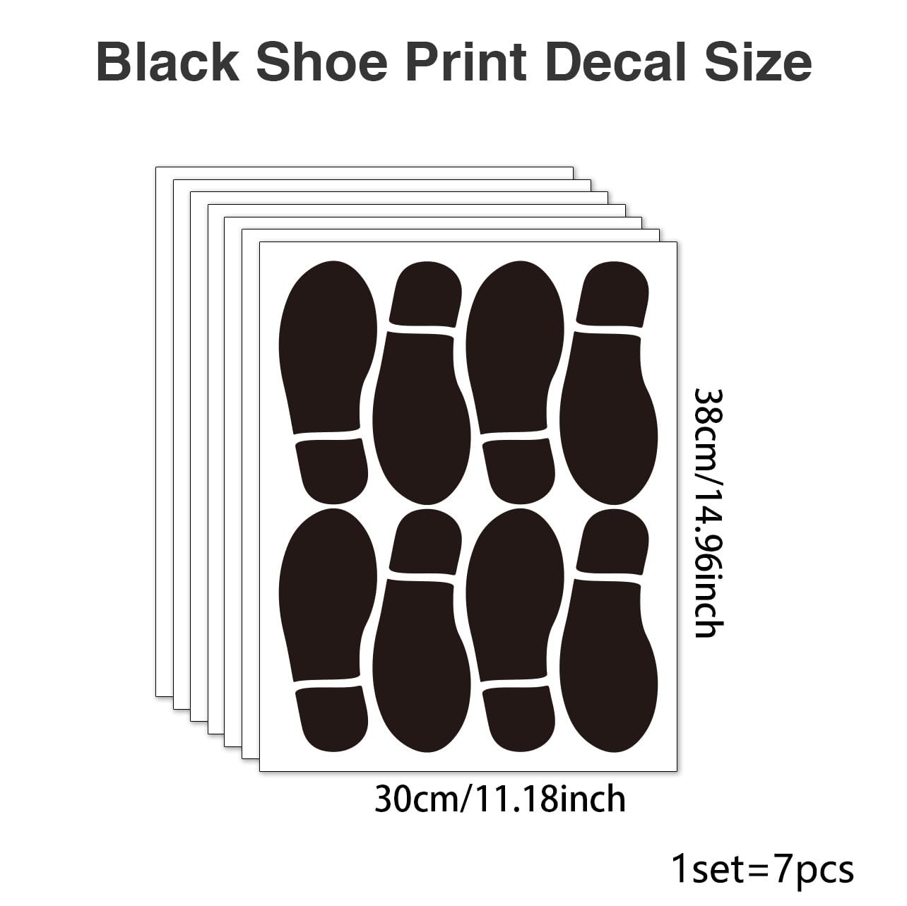 28 Pairs 56 Prints Black Shoe Stickers，Black Footprint Decals，Floor Wall Stai…