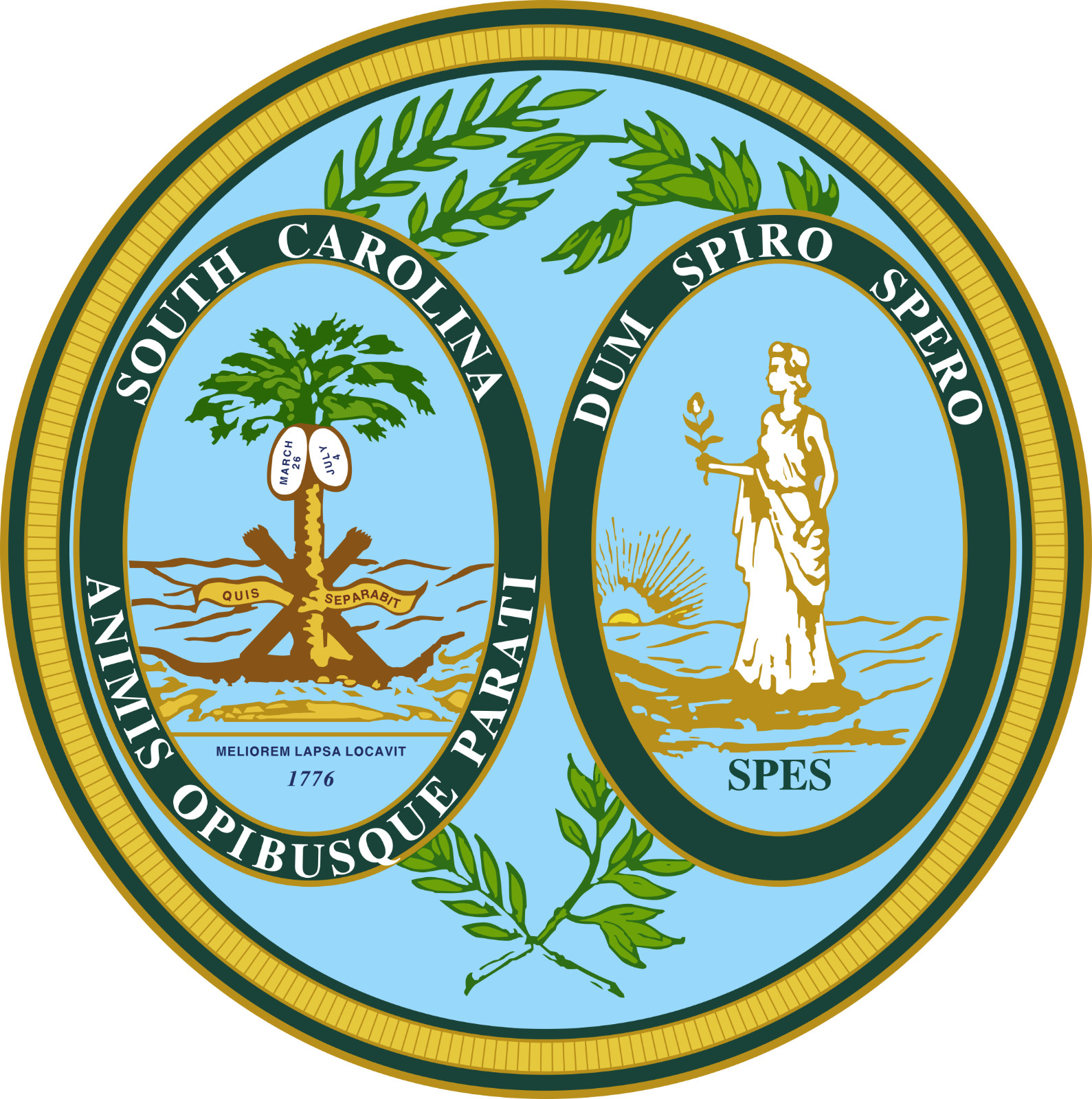 South Carolina state seal sticker weatherproof bumper vinyl decal
