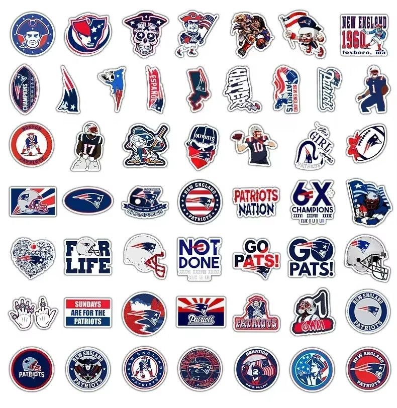 AMERICAN FOOTBALL (RUGBY) TEAM STICKER PACKS, 50pcs Each Package
