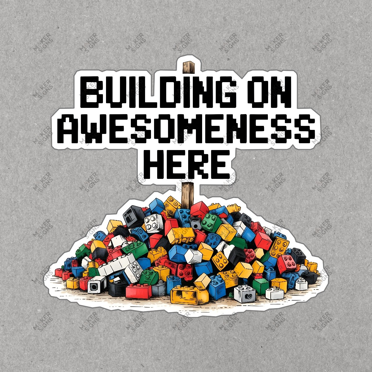 Colorful LEGO Inspired Sign BUILDING ON AWESOMENESS HERE Perfect for #7870