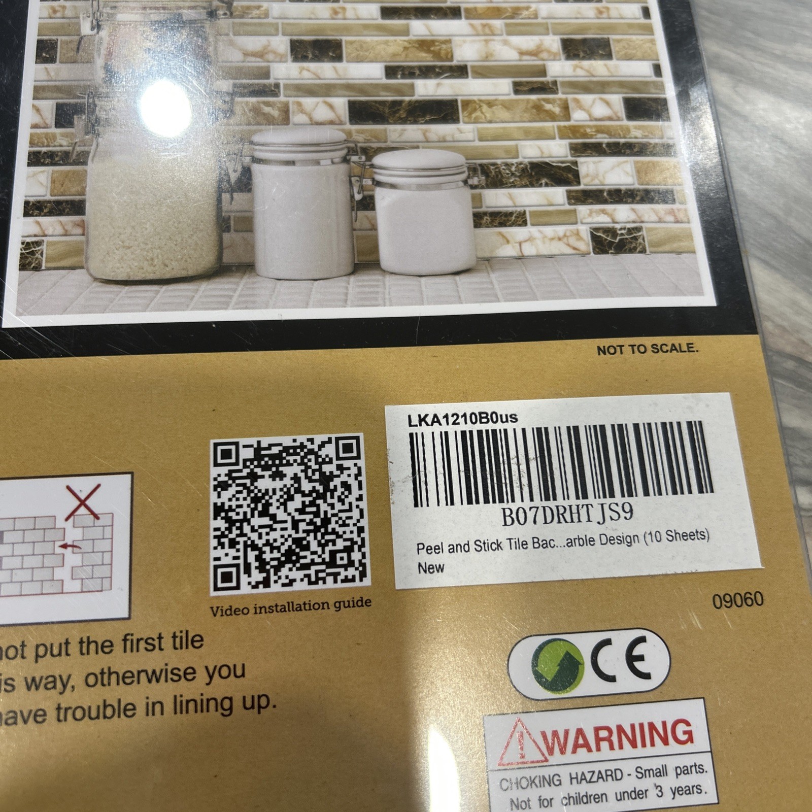 LONGKING 10-Sheet Peel and Stick Tile Backsplash, Vinyl 3D Self-Adhesive