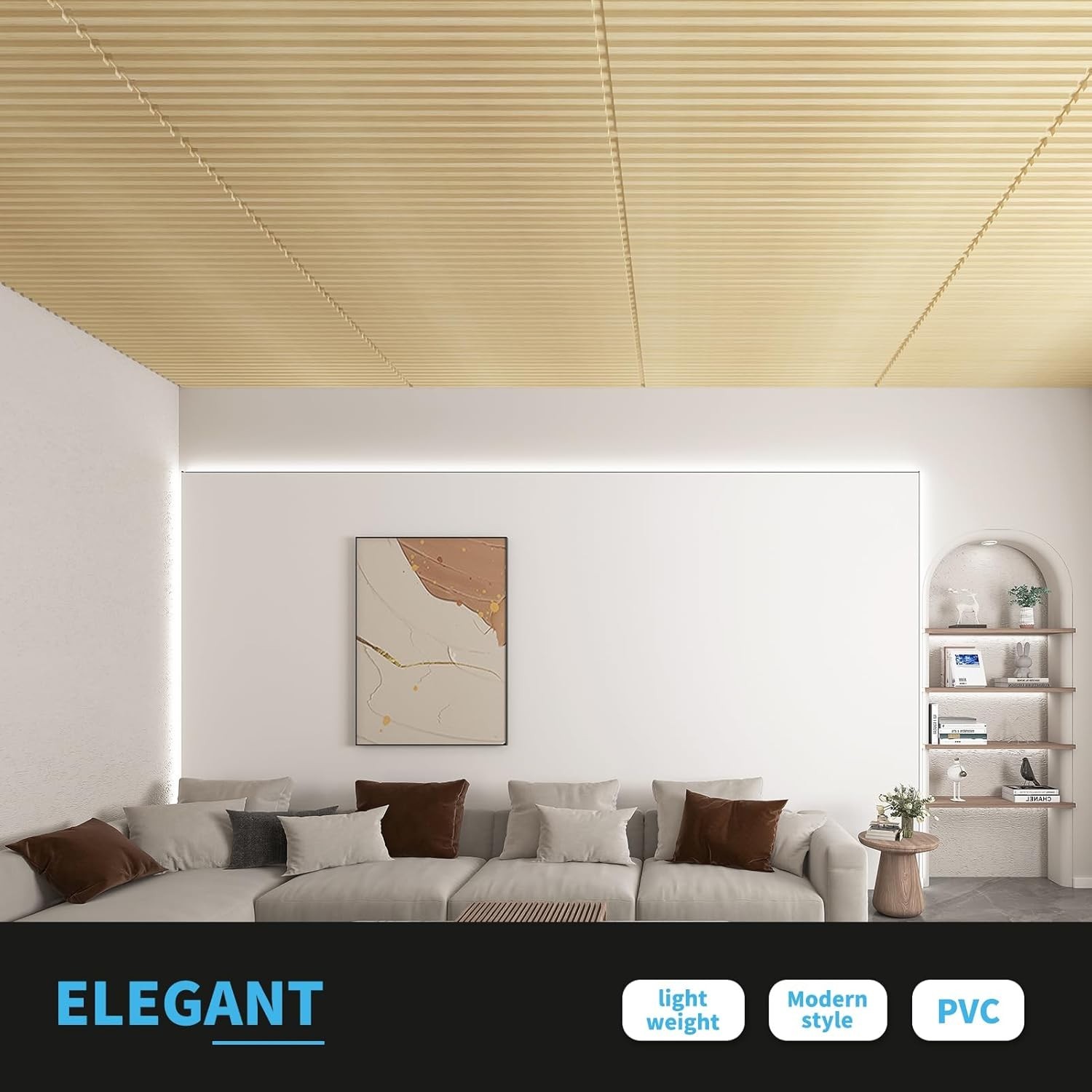 Transform Your Walls & Ceilings with 6 Slat Design 3D Panels – Oak Finish