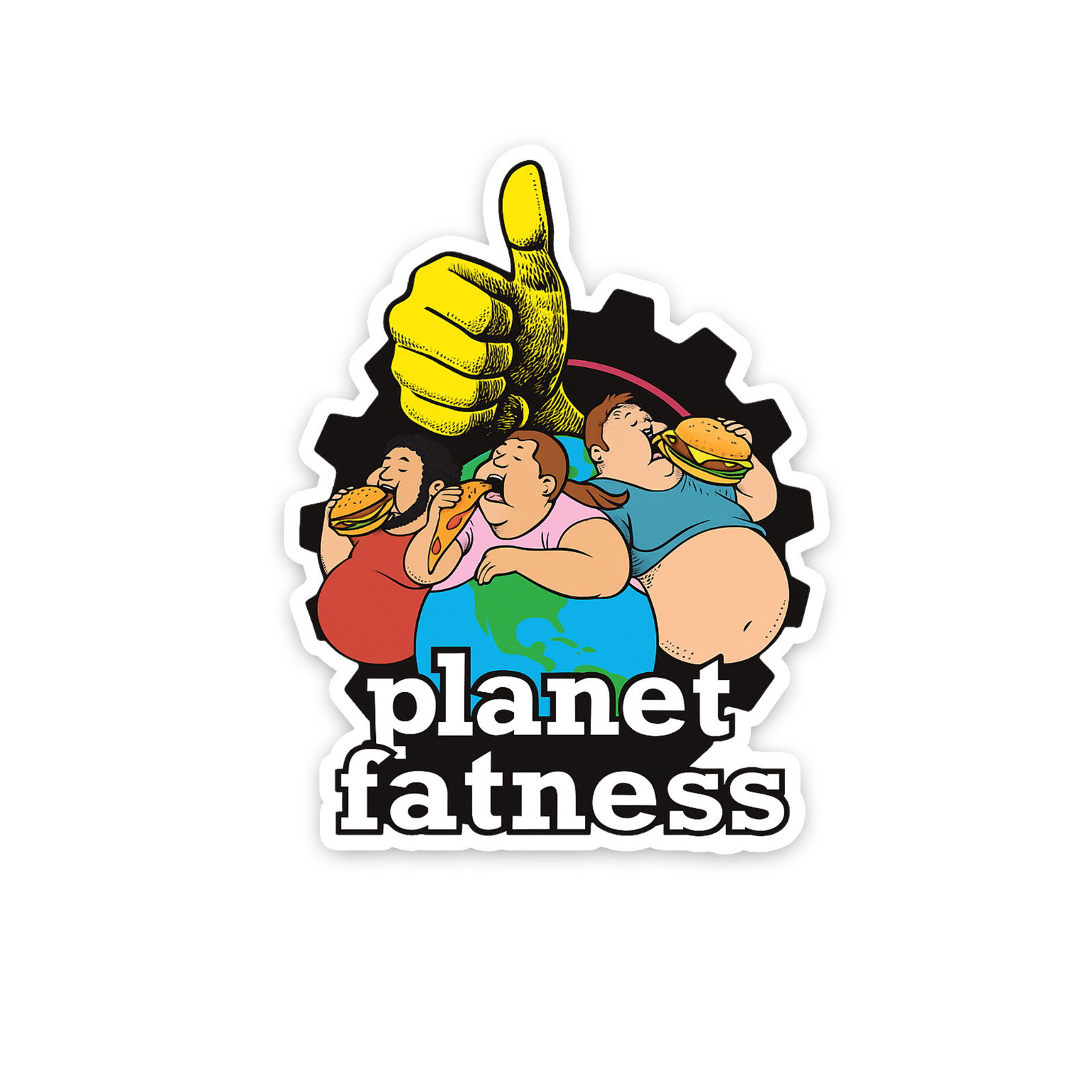 Planet Fitness Sticker 4 Inch Vinyl Decal Parody Humor Funny Waterproof Decal