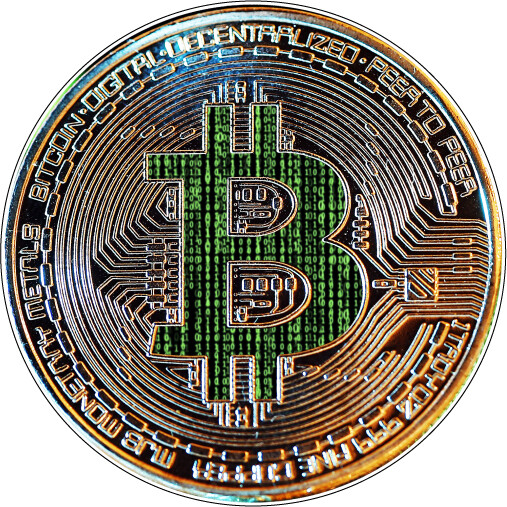 Bitcoin Crypto Matrix Digital Cryptocurrency BTC Coin Art Vinyl Sticker / Decal