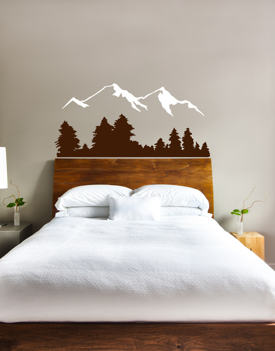 Stickerbrand Snow Mountain View Forest Trees Wall Decal Sticker #194