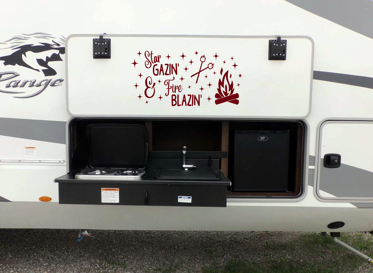 Star Gazin' & Fire Blazin' Vinyl Decal – Camping Summer Campfire Die Cut Sticker