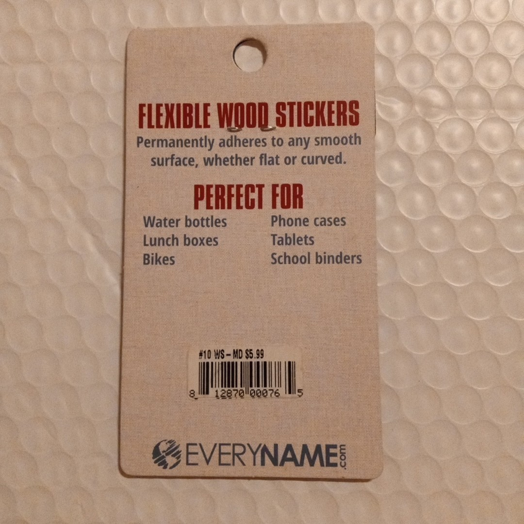 Flexible Wood Sticker Adheres To Flat Or Curved Smooth Surface Waterproof