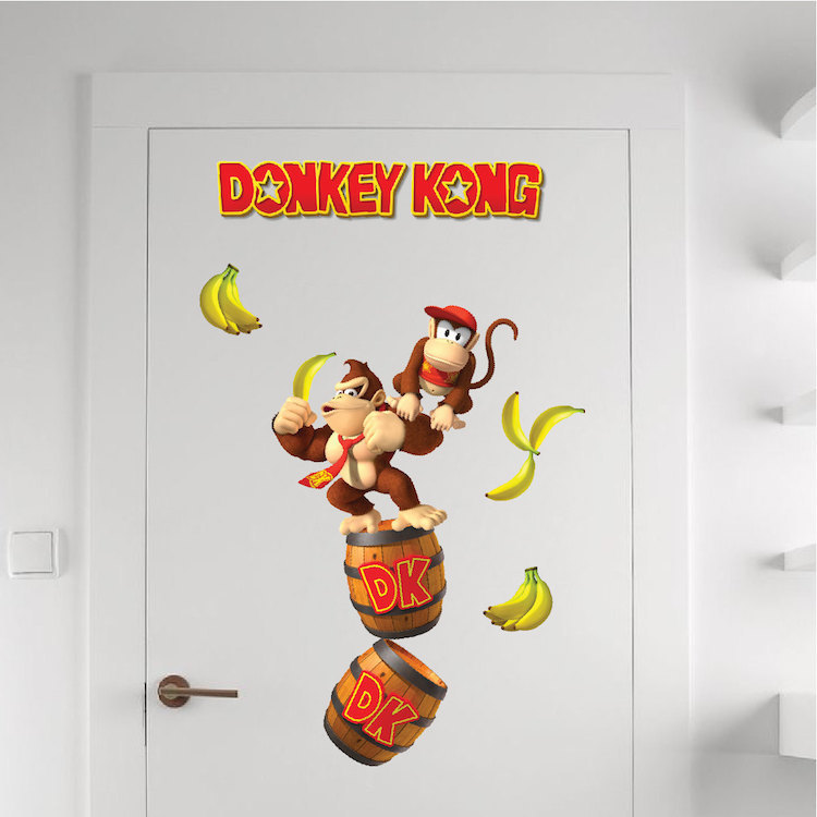 Donkey Kong Mario Wall Decal Stickers Game Bedroom Wall Murals, Nintendo, n88