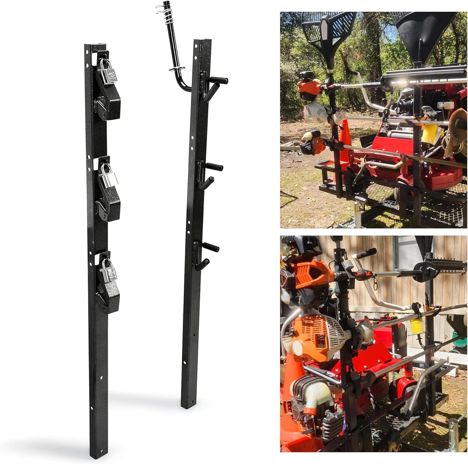 3 Place Weedeater Rack Carrier Mount on Landscape Truck Trailer Enclosed