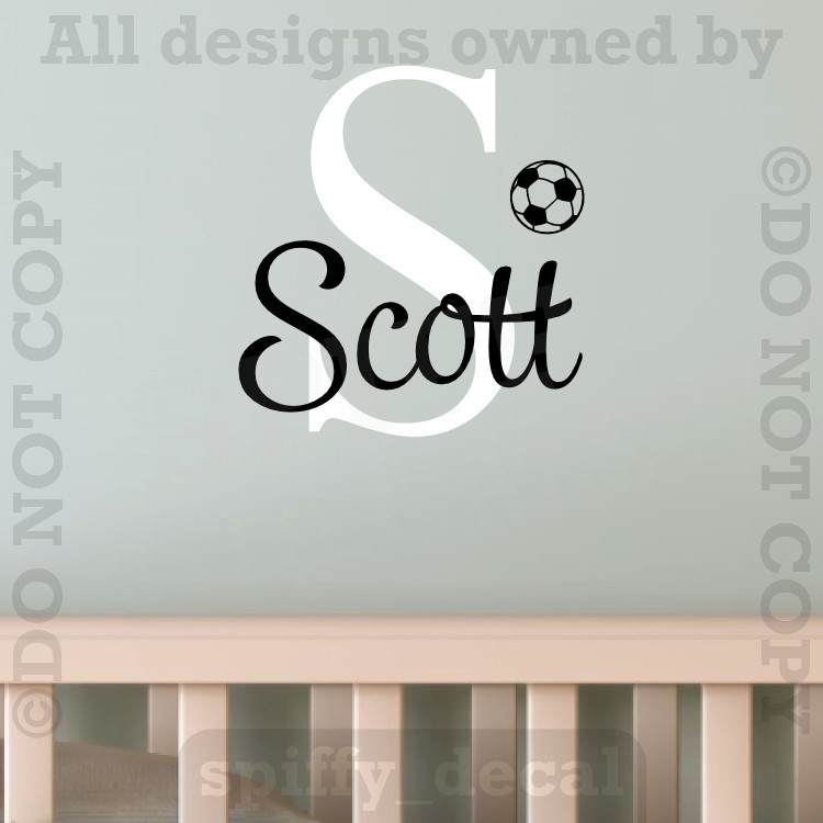 MONOGRAM WITH GRAPHIC Personalized Name Vinyl Wall Decal Sticker Boys Nursery