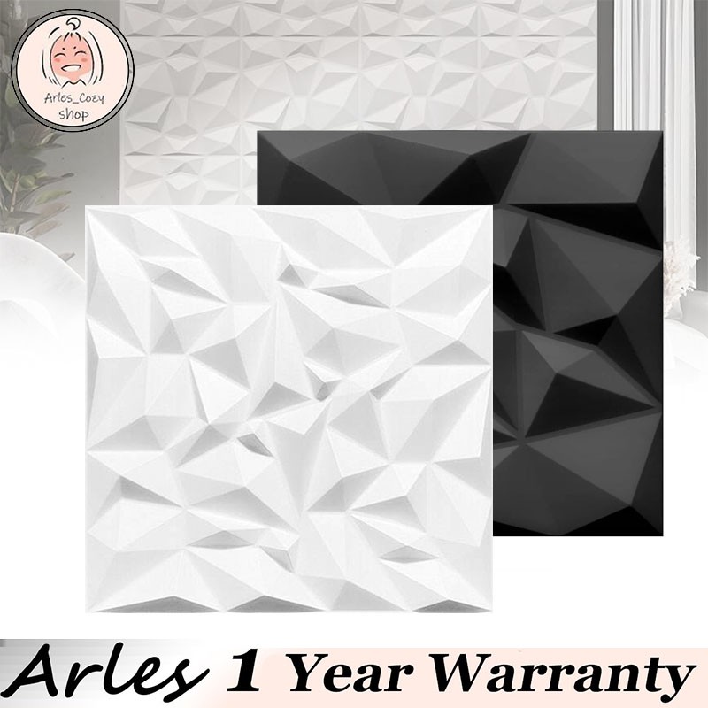 10 Tiles 3D Wall Panels 12×12 PVC Textured Accent Wall Diamond Design Wall Decor