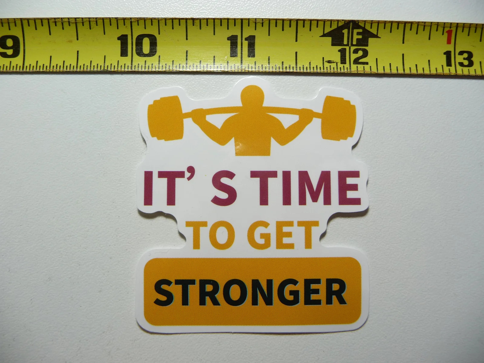 TIME TO GET STRONGER SMALL STICKER DECAL EXERCISE WEIGHTS FITNESS WEIGHTLIFTING