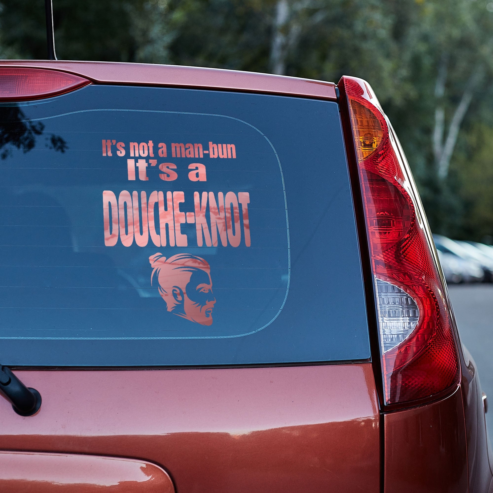 It's not a manbun it's a douche knot vinyl decal