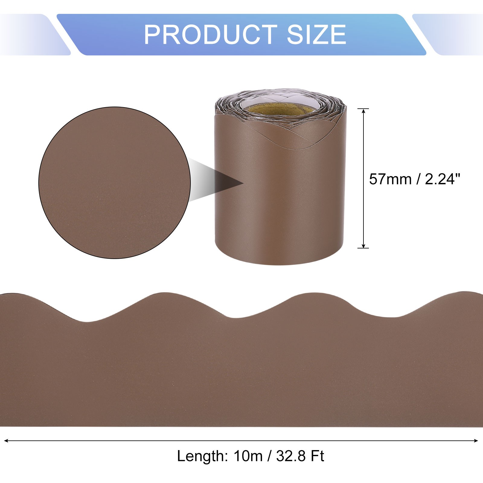 Bulletin Board Border 32.8Ft x 2.24 Inch Classroom Border Trim Deep Brown