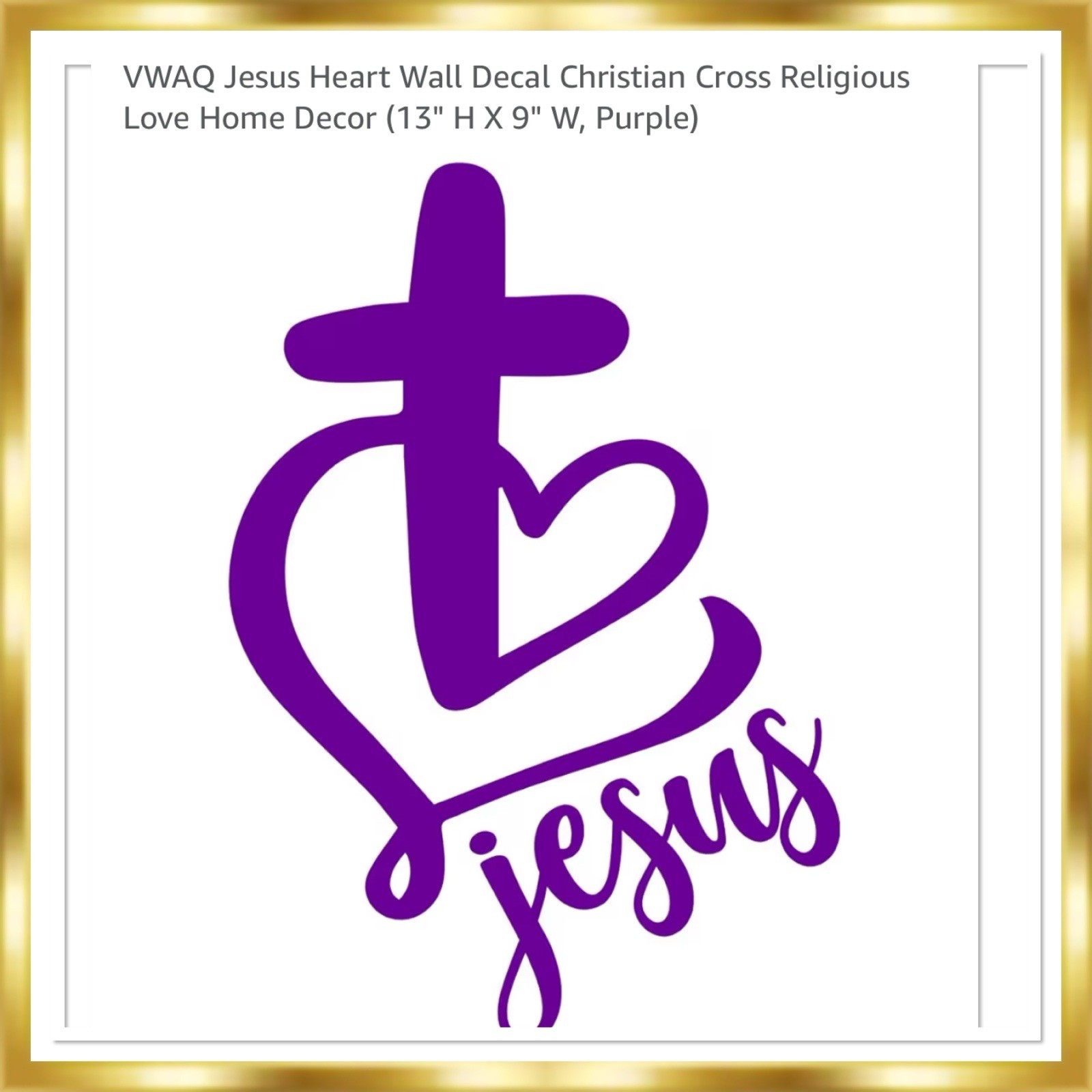 I Love Jesus Wall Decal Set Of 4 In Purple(13” H X 9” W)