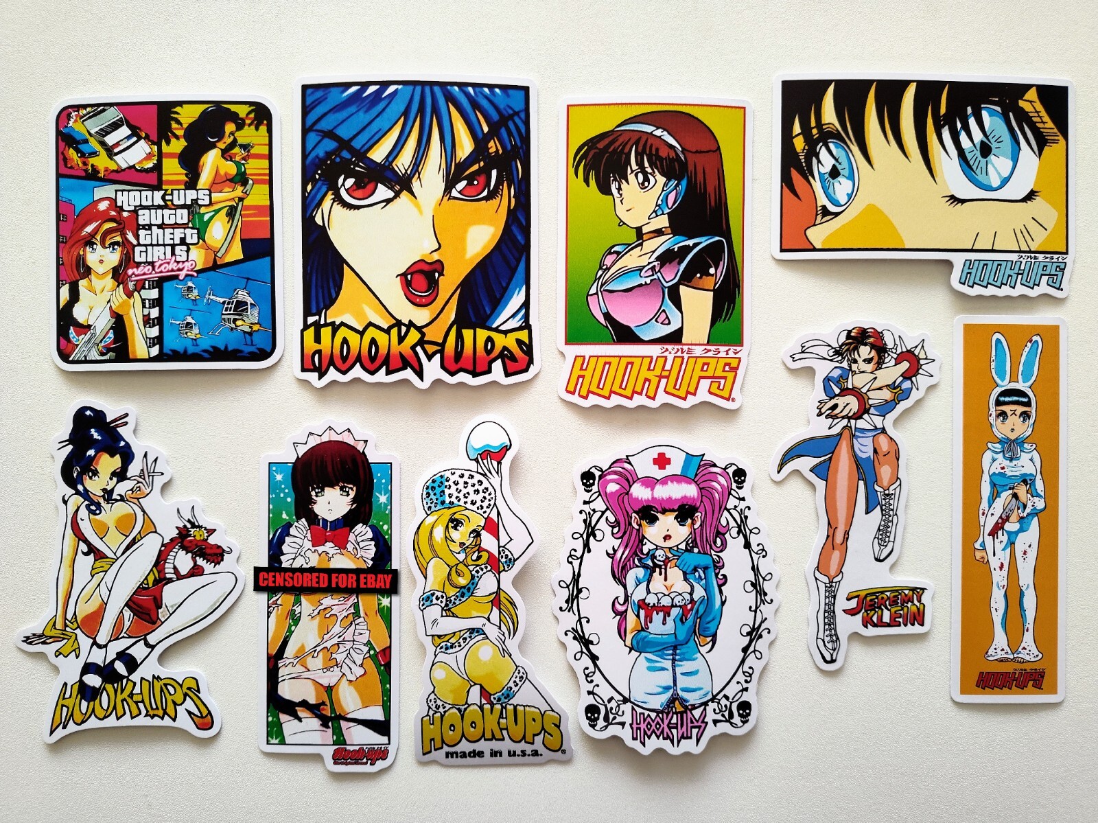 Hook-Ups Sticker Pack SET 12 Reproduction skateboarding Anime Girls Baker sk8
