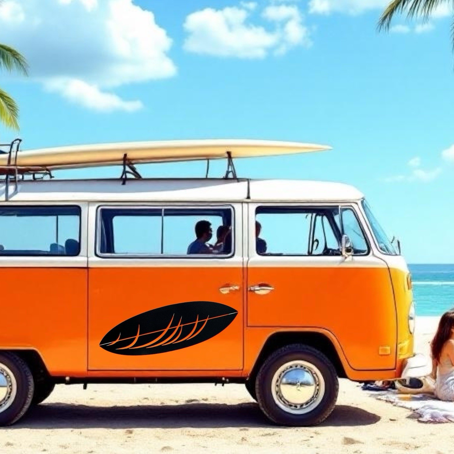 Surfboard Vinyl Decal for car Windows Laptops Any Smooth Surface design #8