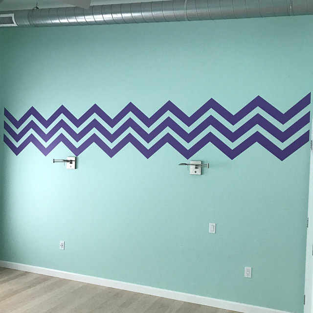 Chevron Wall Decal, Geometric Wall Decal, Chevron Wall Pattern, Dorm Decor