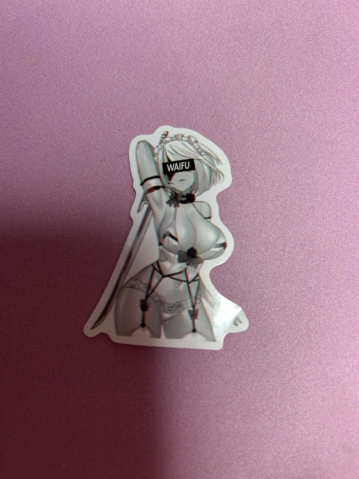 black and white waifu lewd stickers #2