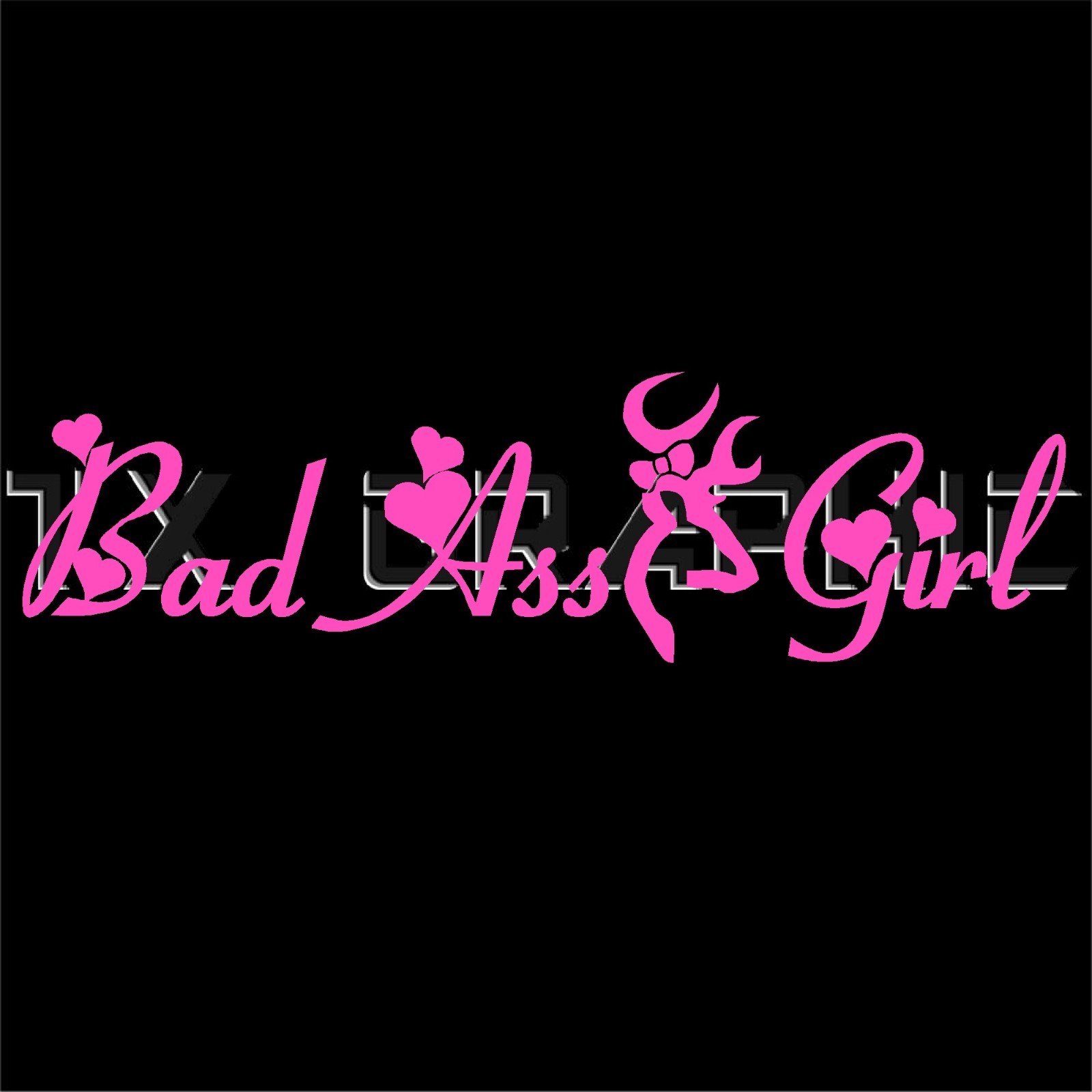 BAD ASS GIRL GIRLS DECAL BROWNING HEART VINYL STICKER