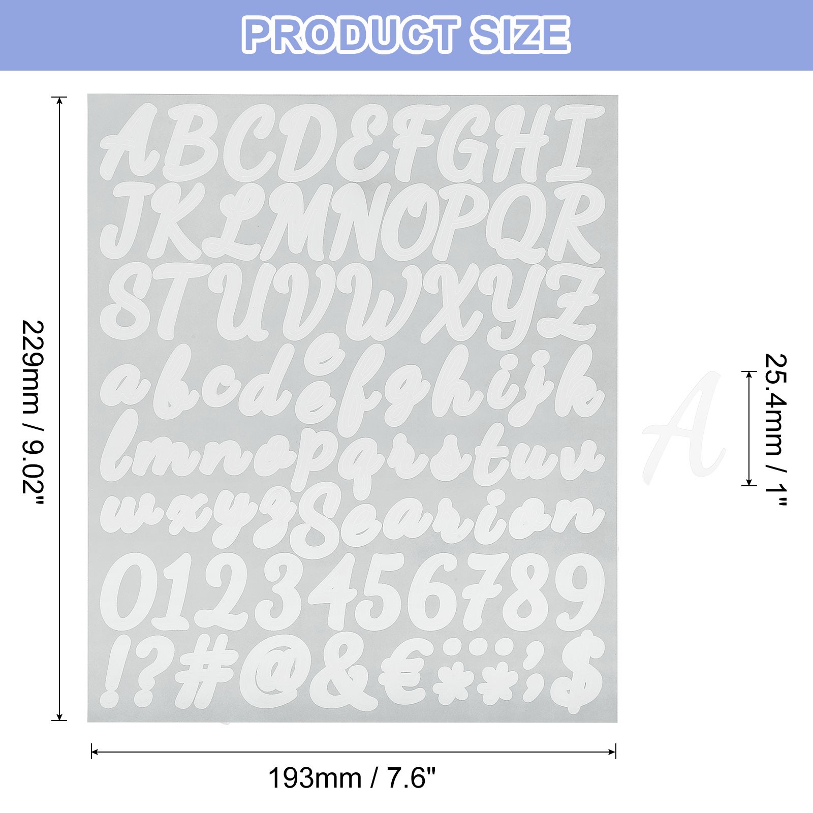 Stickers Numbers & Letters Self Adhesive 672pcs (White, 2.5cm) DIY