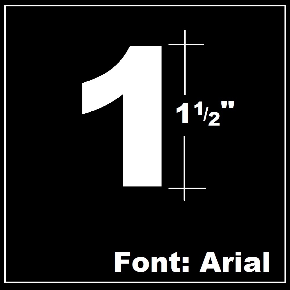Lot of 40 – 1 1/2" White Vinyl Mailbox, Tool Box, Locker Numbers Decal Stickers